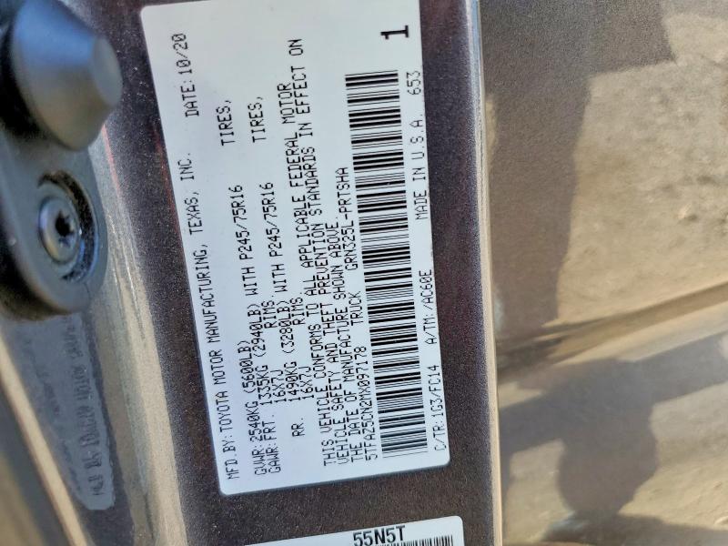 61173876 :رقم المزاد ، 5TFAZ5CN2MX097178 vin ، 2021 Toyota Tacoma مزاد بيع