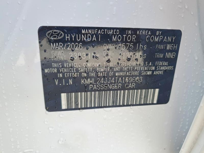 2026 Hyundai Sonata Hybrid მანქანა იყიდება აუქციონზე, vin: KMHL24JJ4TA169003, აუქციონის ნომერი: 63122236