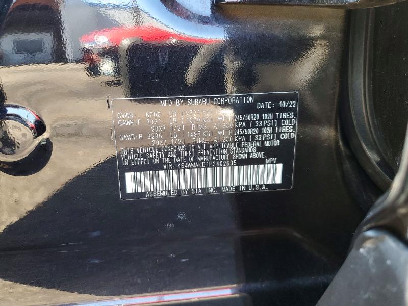 2023 Subaru Ascent მანქანა იყიდება აუქციონზე, vin: 4S4WMAKD1P3402635, აუქციონის ნომერი: 62885526