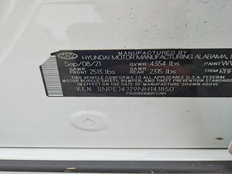 Aukcja sprzedaży 2022 Hyundai Sonata, vin: 5NPEJ4J29NH141850, numer aukcji: 62431606