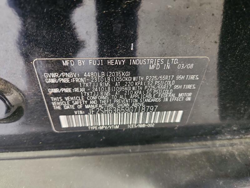 Продажа на аукционе авто 2009 Subaru Forester, vin: JF2SH63659G718797, номер лота: 61470186