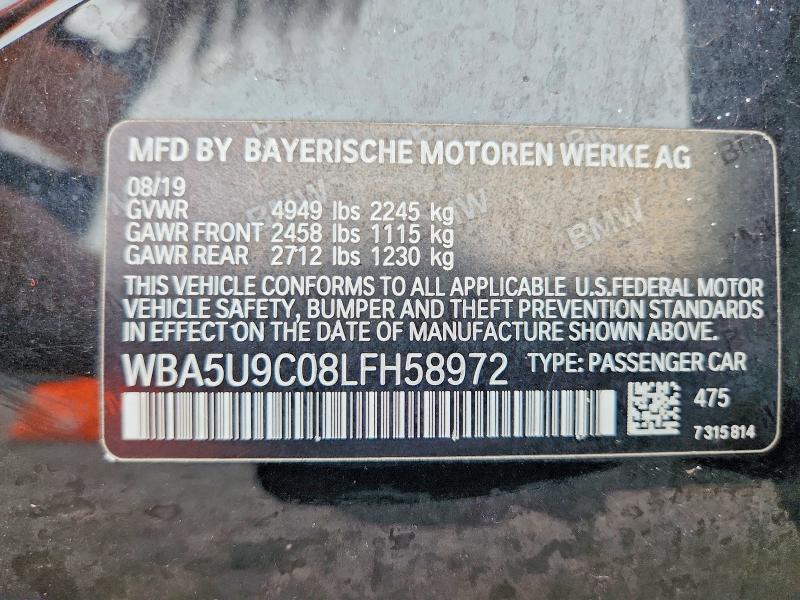 2020 Bmw M340xi მანქანა იყიდება აუქციონზე, vin: WBA5U9C08LFH58972, აუქციონის ნომერი: 59318966
