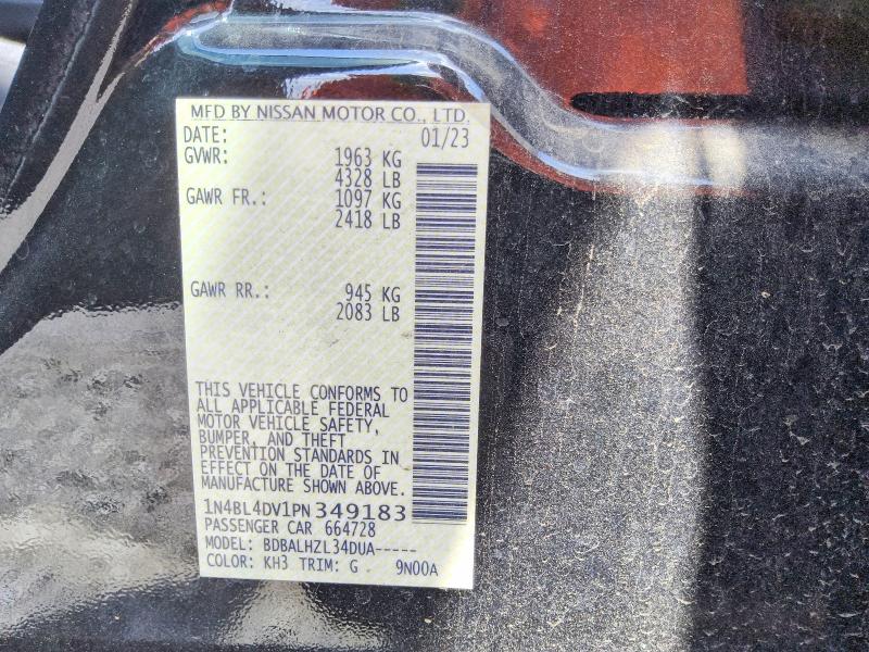 2023 Nissan Altima მანქანა იყიდება აუქციონზე, vin: 1N4BL4DV1PN349183, აუქციონის ნომერი: 57423546