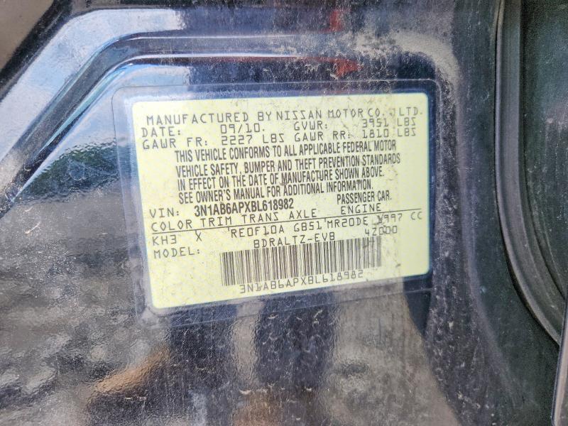 63149876 :رقم المزاد ، 3N1AB6APXBL618982 vin ، 2011 Nissan Sentra مزاد بيع