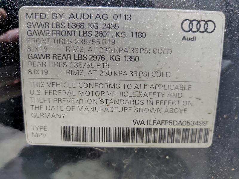 Продажа на аукционе авто 2013 Audi Q5, vin: WA1LFAFP5DA053499, номер лота: 60785146