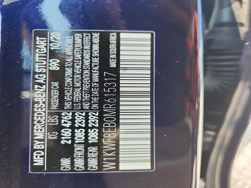 Продаж на аукціоні авто 2021 Mercedes-benz C, vin: W1KWF8EB0MR615317, номер лоту: 63164026