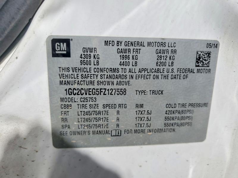 Продажа на аукционе авто 2015 Chevrolet Silverado, vin: 1GC2CVEG5FZ127558, номер лота: 60972726