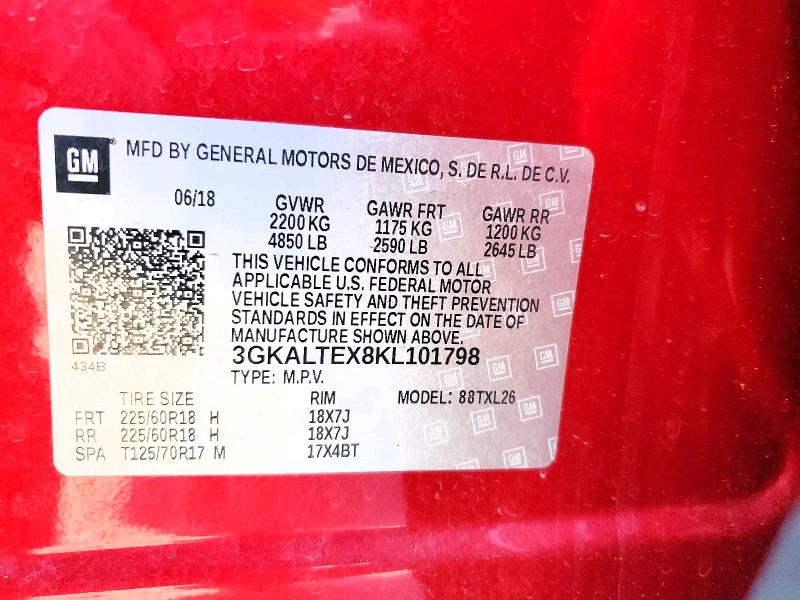 Продаж на аукціоні авто 2019 Gmc Terrain, vin: 3GKALTEX8KL101798, номер лоту: 60797856