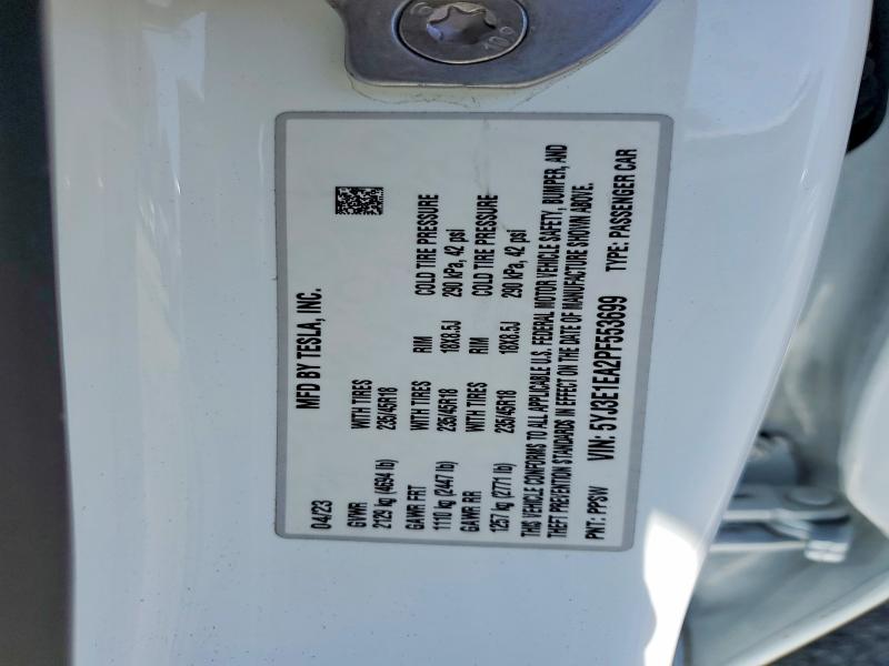 Продаж на аукціоні авто 2023 Tesla Model 3, vin: 5YJ3E1EA2PF553699, номер лоту: 61485276