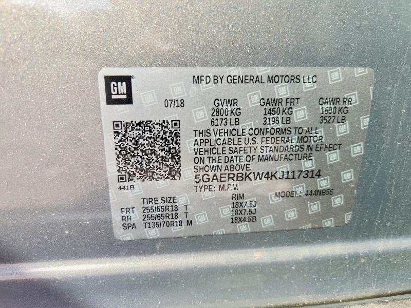Продаж на аукціоні авто 2019 Buick Enclave, vin: 5GAERBKW4KJ117314, номер лоту: 59725506