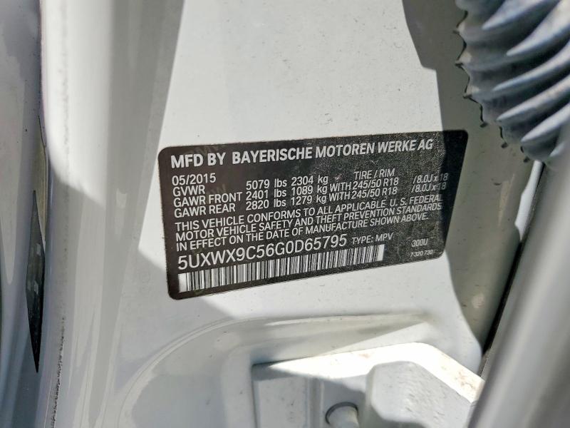2016 Bmw X3 მანქანა იყიდება აუქციონზე, vin: 5UXWX9C56G0D65795, აუქციონის ნომერი: 62100086