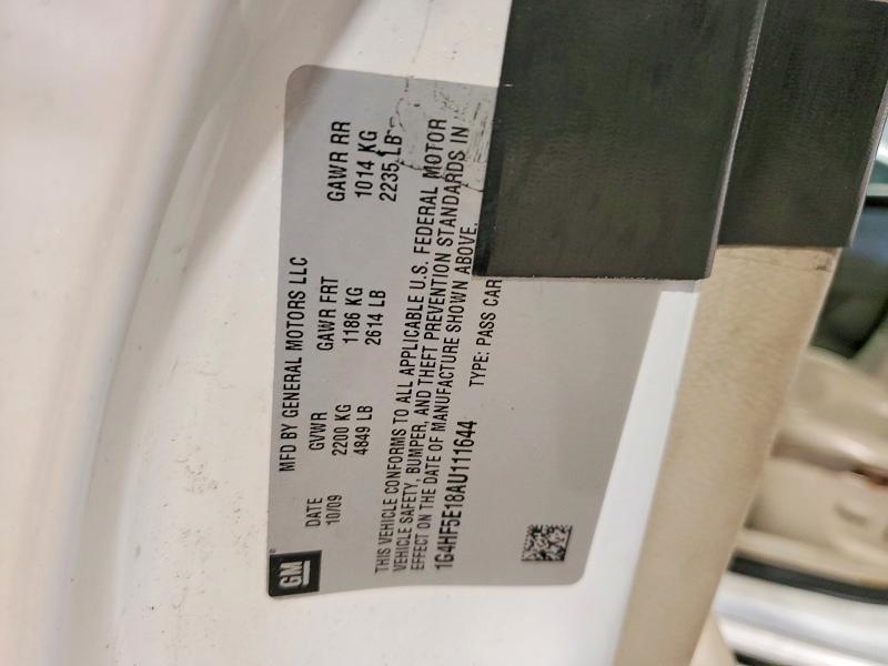 60559146 :رقم المزاد ، 1G4HF5E18AU111644 vin ، 2010 Buick Lucerne مزاد بيع