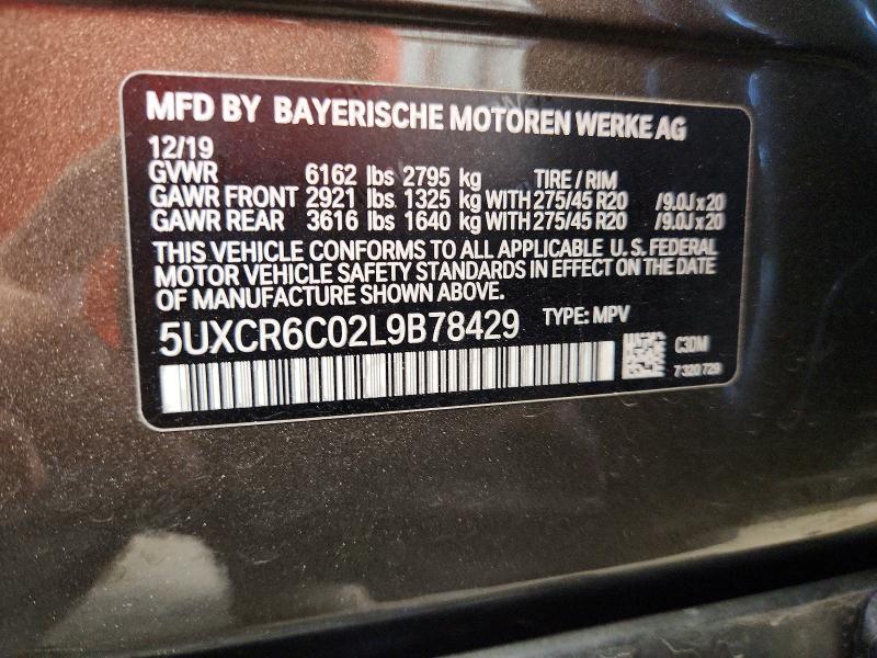 Aukcja sprzedaży 2020 Bmw X5, vin: 5UXCR6C02L9B78429, numer aukcji: 62606646