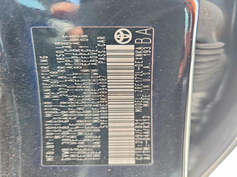 61567156 :رقم المزاد ، 5YFBURHE9KP894087 vin ، 2019 Toyota Corolla مزاد بيع