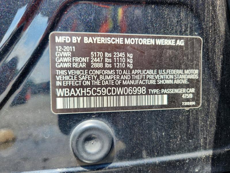 Aukcja sprzedaży 2012 Bmw 528, vin: WBAXH5C59CDW06998, numer aukcji: 62158686