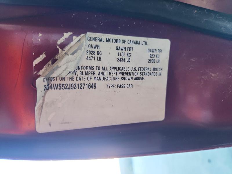 62295156 :رقم المزاد ، 2G4WS52J931271649 vin ، 2003 Buick Century مزاد بيع