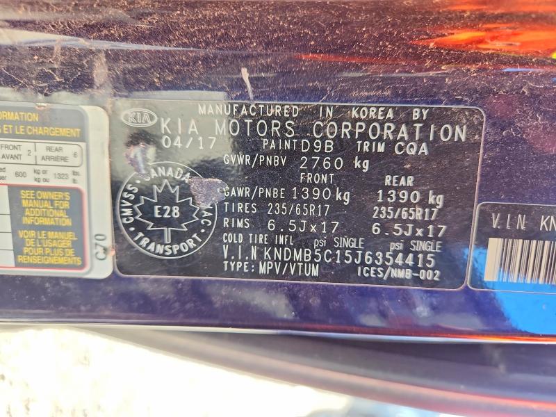 Aukcja sprzedaży 2018 Kia Sedona, vin: KNDMB5C15J6354415, numer aukcji: 62465486