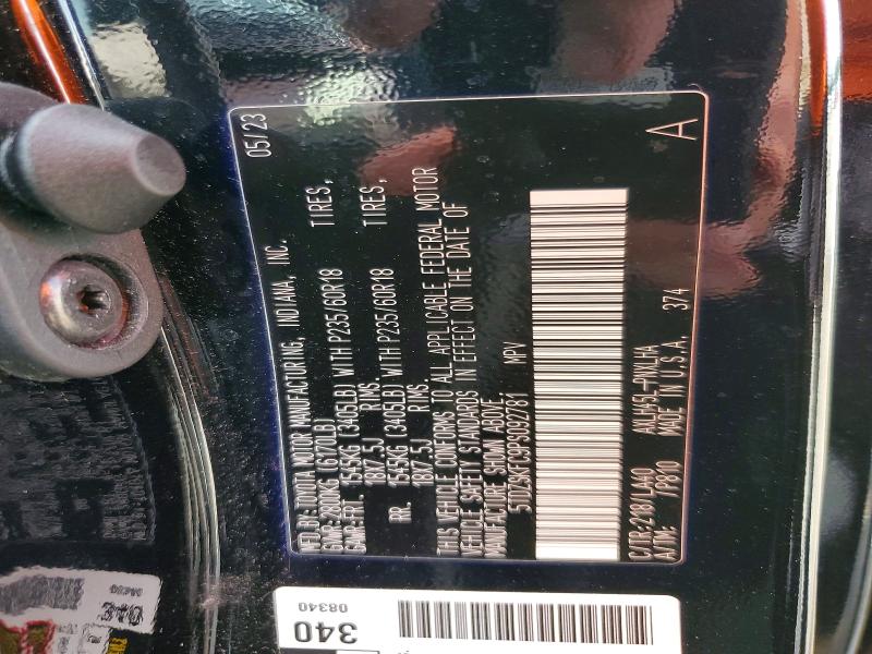 60640796 :رقم المزاد ، 5TDZSKFC9PS092781 vin ، 2023 Toyota Sienna مزاد بيع