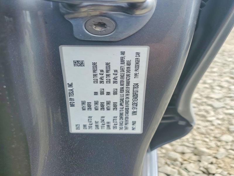61446086 :رقم المزاد ، 5YJ3E1EA0SF077834 vin ، 2025 Tesla Model 3 مزاد بيع