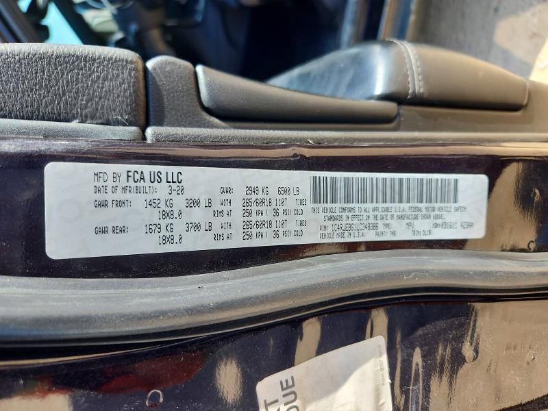 61645906 :رقم المزاد ، 1C4RJEBG1LC348386 vin ، 2020 Jeep Grand Cherokee مزاد بيع