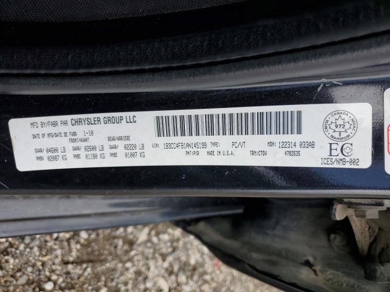 2010 Dodge Avenger მანქანა იყიდება აუქციონზე, vin: 1B3CC4FB1AN145199, აუქციონის ნომერი: 61012756