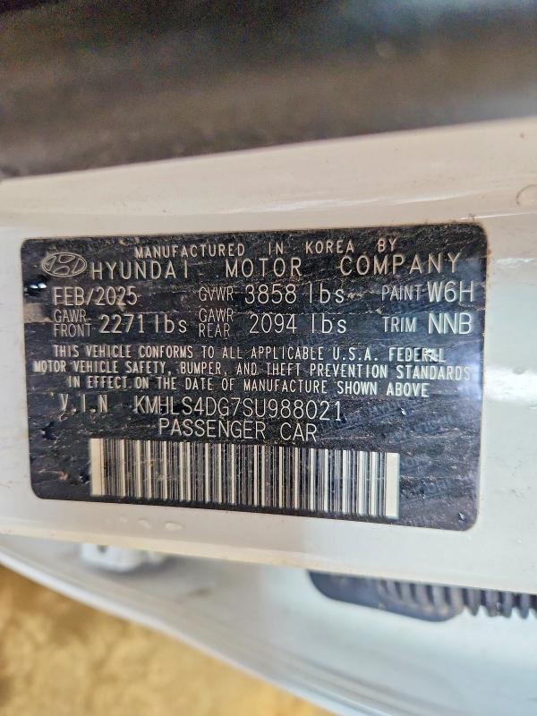 2025 Hyundai Elantra მანქანა იყიდება აუქციონზე, vin: KMHLS4DG7SU988021, აუქციონის ნომერი: 63325256