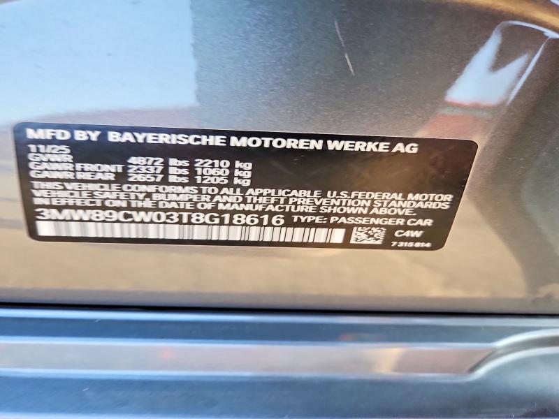 61791846 :رقم المزاد ، 3MW89CW03T8G18616 vin ، 2026 Bmw 330xi مزاد بيع