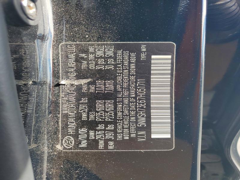 61816516 :رقم المزاد ، 5NMSH73E67H051711 vin ، 2007 Hyundai Santa Fe مزاد بيع