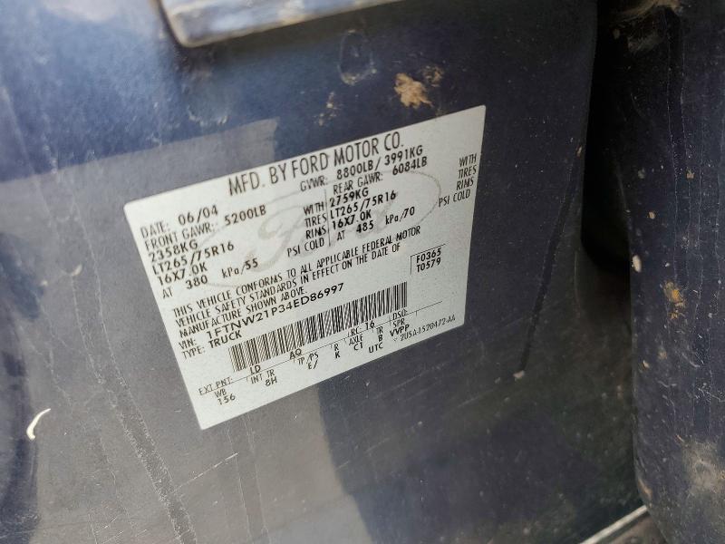 Продажа на аукционе авто 2004 Ford F250, vin: 1FTNW21P34ED86997, номер лота: 60439606