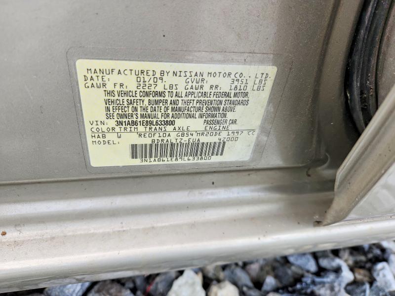 Aukcja sprzedaży 2009 Nissan Sentra, vin: 3N1AB61E89L633800, numer aukcji: 62451876