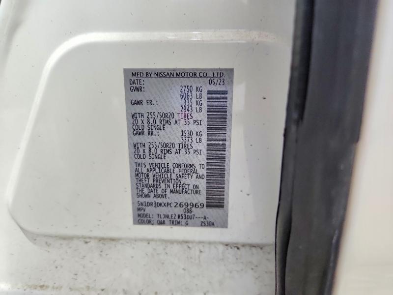 Продаж на аукціоні авто 2023 Nissan Pathfinder, vin: 5N1DR3DKXPC269969, номер лоту: 62134016