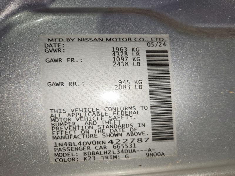 62939136 :رقم المزاد ، 1N4BL4DV0RN422787 vin ، 2024 Nissan Altima مزاد بيع
