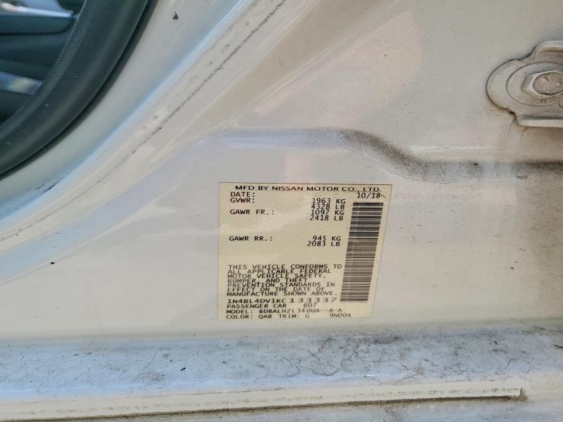 59263766 :رقم المزاد ، 1N4BL4DV1KC133337 vin ، 2019 Nissan Altima مزاد بيع