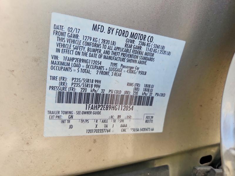 Aukcja sprzedaży 2017 Ford Taurus, vin: 1FAHP2E89HG112054, numer aukcji: 61118336