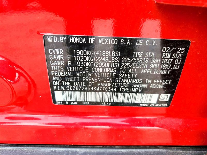 Продажа на аукционе авто 2025 Honda Hr-v, vin: 3CZRZ2H54SM776344, номер лота: 60716766