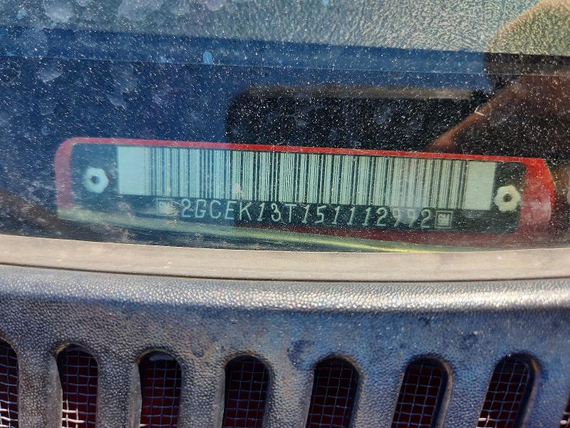 60926336 :رقم المزاد ، 2GCEK13T151112992 vin ، 2005 Chevrolet Silverado مزاد بيع