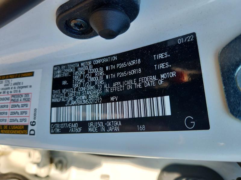 Aukcja sprzedaży 2022 Lexus Gx, vin: JTJAM7BX3N5321212, numer aukcji: 63403916