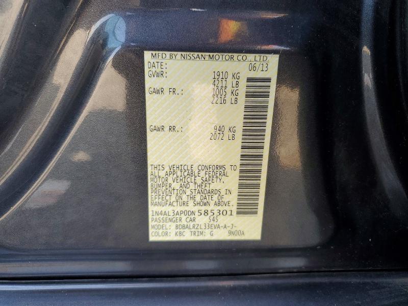61816746 :رقم المزاد ، 1N4AL3AP0DN585301 vin ، 2013 Nissan Altima مزاد بيع