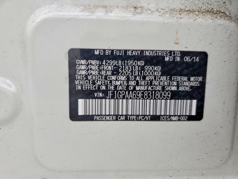Aukcja sprzedaży 2014 Subaru Impreza, vin: JF1GPAA69E8318099, numer aukcji: 60111896