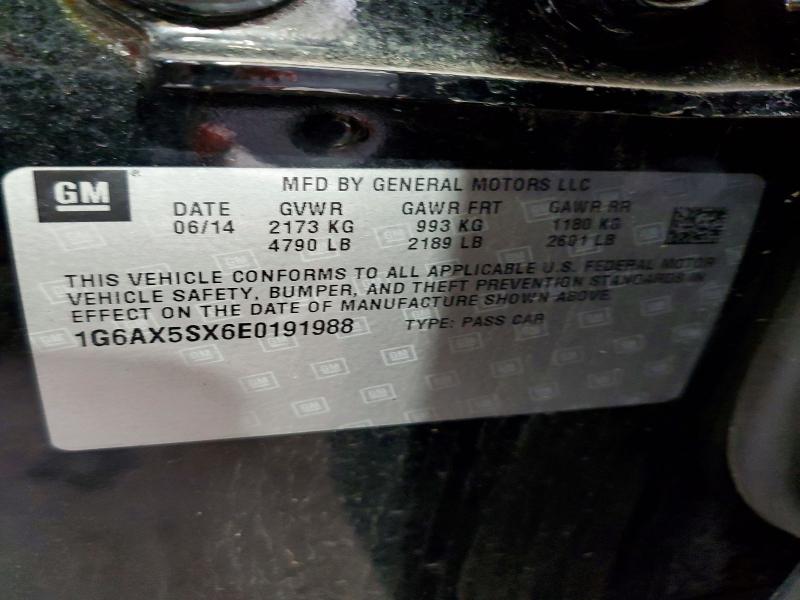 61580426 :رقم المزاد ، 1G6AX5SX6E0191988 vin ، 2014 Cadillac Cts مزاد بيع