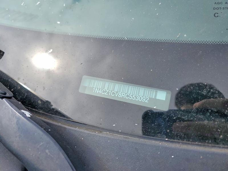 2024 Nissan Leaf მანქანა იყიდება აუქციონზე, vin: 1N4CZ1CV8RC553092, აუქციონის ნომერი: 60246316