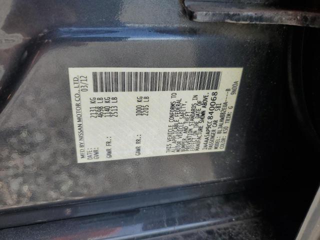 Продажа на аукционе авто 2012 Nissan Maxima, vin: 1N4AA5AP9CC840068, номер лота: 61501106