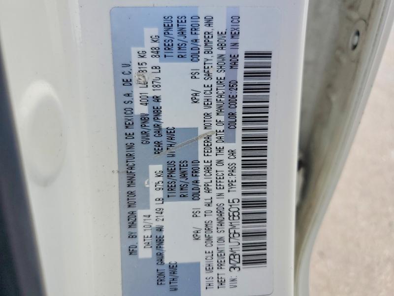 59610206 :رقم المزاد ، 3MZBM1U76FM165015 vin ، 2015 Mazda 3 مزاد بيع