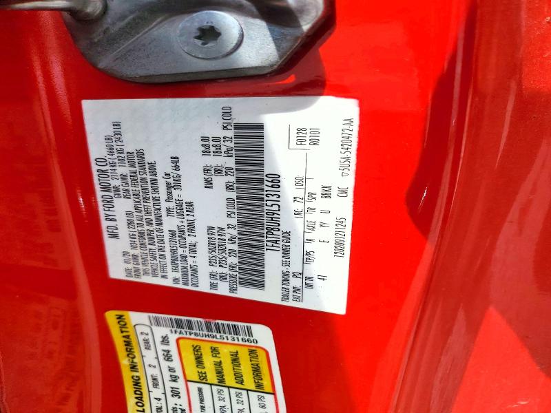 59880266 :رقم المزاد ، 1FATP8UH9L5131660 vin ، 2020 Ford Mustang مزاد بيع