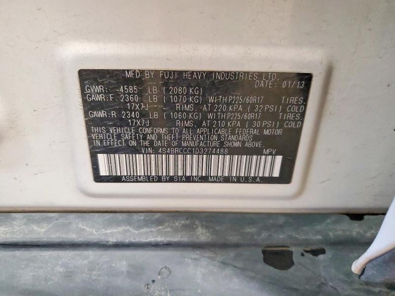 Aukcja sprzedaży 2013 Subaru Outback, vin: 4S4BRCCC1D3274488, numer aukcji: 60806516
