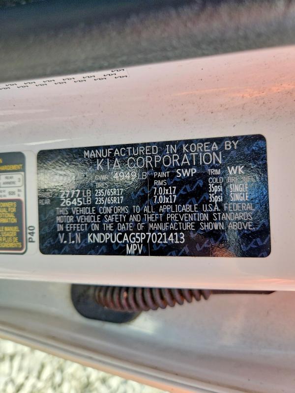 2023 Kia Sportage მანქანა იყიდება აუქციონზე, vin: KNDPUCAG5P7021413, აუქციონის ნომერი: 60944386