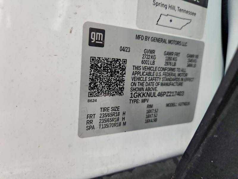 59342616 :رقم المزاد ، 1GKKNUL46PZ217403 vin ، 2023 Gmc Acadia مزاد بيع