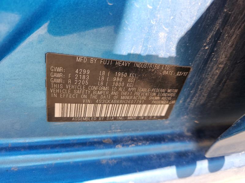 61152716 :رقم المزاد ، 4S3GKAB68H3607791 vin ، 2017 Subaru Impreza مزاد بيع