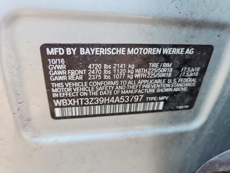 2017 Bmw X1 მანქანა იყიდება აუქციონზე, vin: WBXHT3Z39H4A53797, აუქციონის ნომერი: 59304126