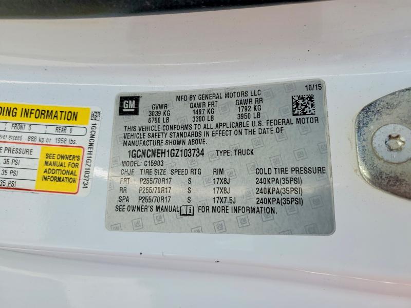Aukcja sprzedaży 2016 Chevrolet Silverado, vin: 1GCNCNEH1GZ103734, numer aukcji: 57185306